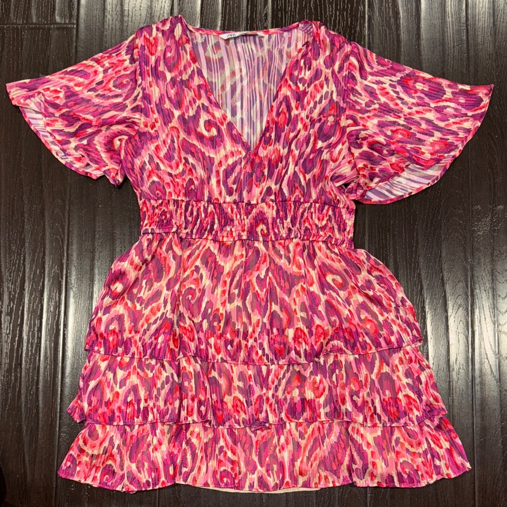Zara Pink and Purple Striped Top